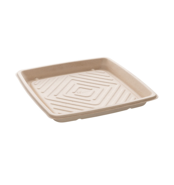 Suikerriet dienblad Vierkant Naturel 27x27cm (5 stuks) Suikerriet dienblad Vierkant Naturel 27x27cm (5 stuks)