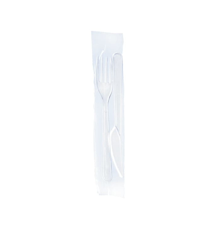 Plastic Plastic PS bestekset "Magnum" vork en mes Plastic Plastic PS bestekset "Magnum" vork en mes