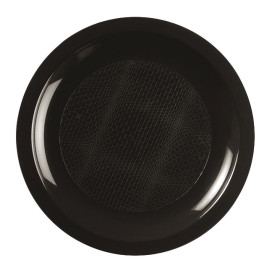 Plastic bord Plat zwart "Rond vormig" PP Ø18,5cm (600 stuks)