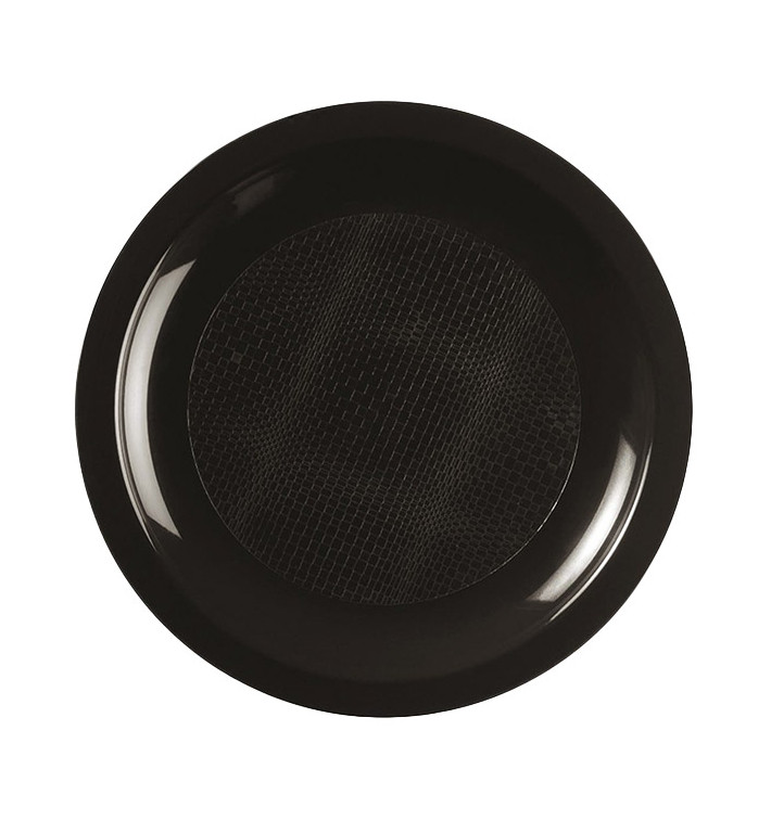 Plastic bord Plat zwart "Rond vormig" PP Ø18,5cm (600 stuks) Plastic bord Plat zwart "Rond vormig" PP Ø18,5cm (600 stuks)