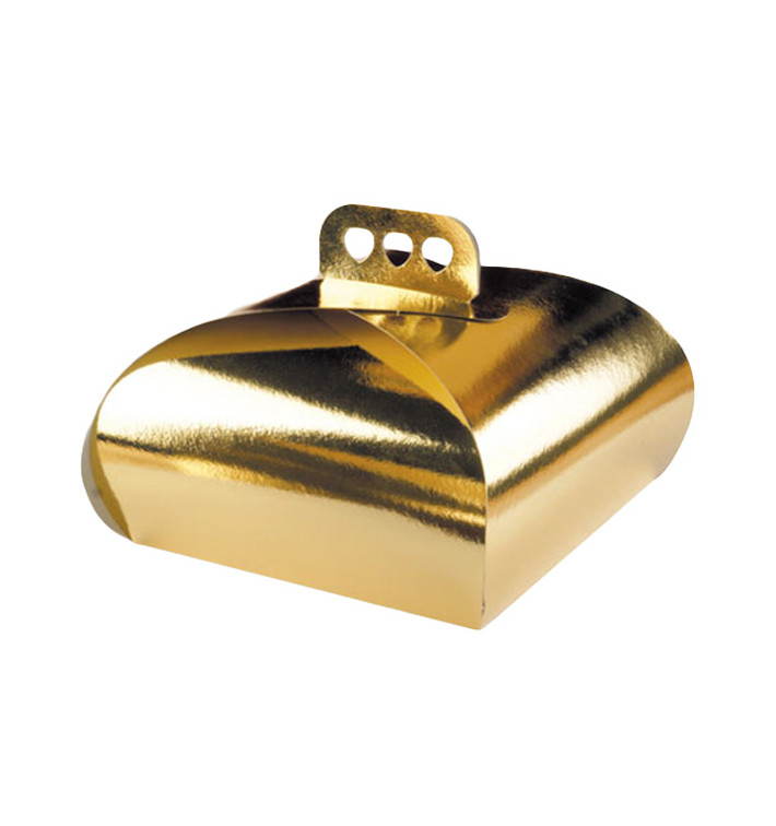 Papieren cake doosje met Hendel Cake vorm goud 27,5x27,5x14cm (50 stuks) Papieren cake doosje met Hendel Cake vorm goud 27,5x27,5x14cm (50 stuks)