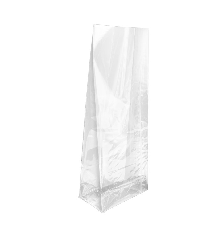 Plastic zak Vierkant bodem 14x35+8cm G-160 (100 stuks) Plastic zak Vierkant bodem 14x35+8cm G-160 (100 stuks)