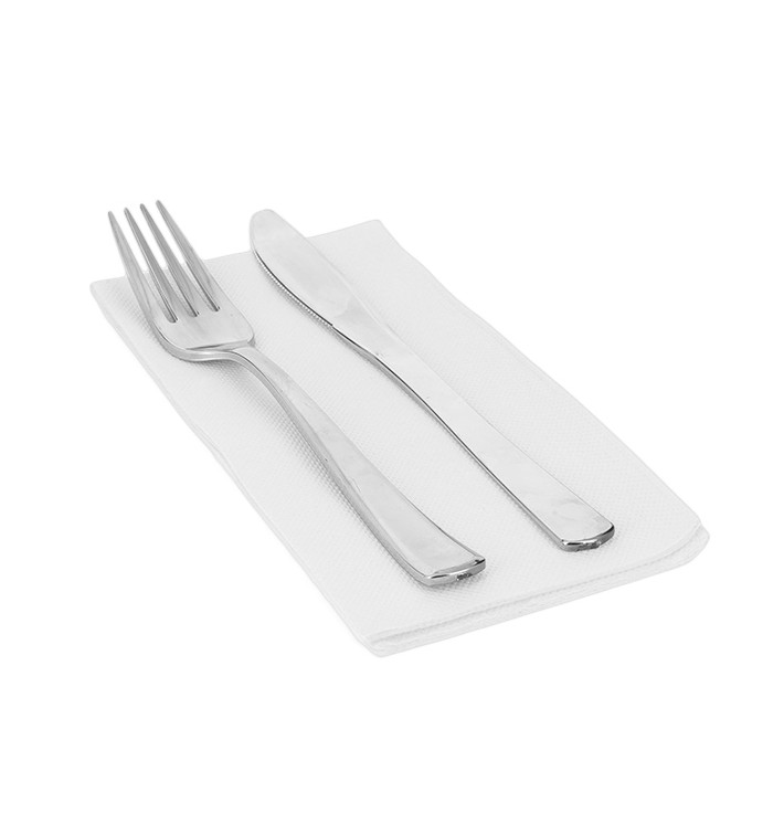 Papieren servet dubbel punt wit 1/8 40x40cm (50 stuks) Papieren servet dubbel punt wit 1/8 40x40cm (50 stuks)
