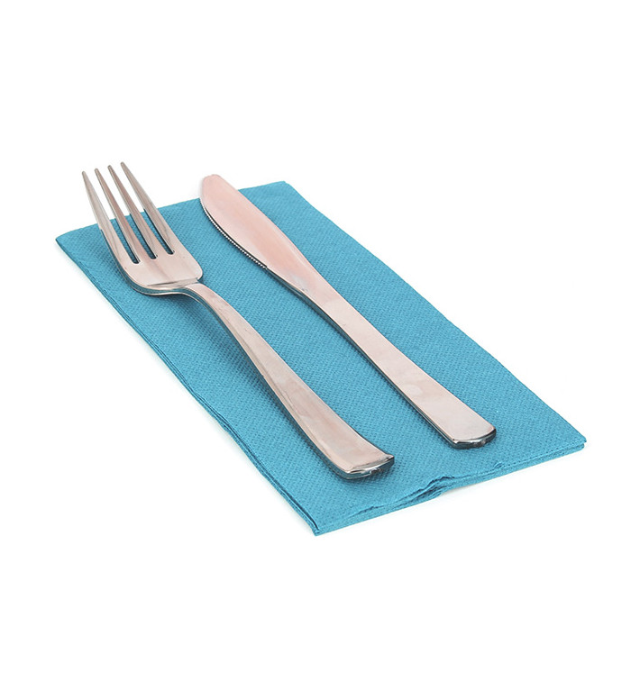 Papieren servet dubbel punt 1/8 turkoois 40x40cm (50 stuks) Papieren servet dubbel punt 1/8 turkoois 40x40cm (50 stuks)