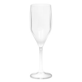 Herbruikbare plastic beker voor witte wijn transparant SAN 150ml (6 stuks)
