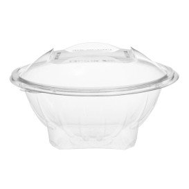 Plastic saladekom APET Rond vormig transparant 1000ml Ø18,6cm (20 stuks)