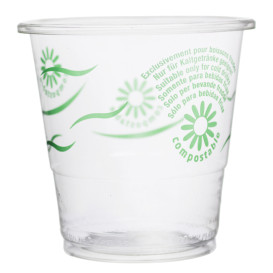 Stof gebaseerd op Maizena PLA beker  "groen Spirit" transparant 250ml (1250 stuks)