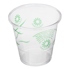 Stof gebaseerd op Maizena PLA beker  "groen Spirit" transparant 250ml (50 stuks) 