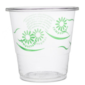 Stof gebaseerd op Maizena PLA beker  "groen Spirit" transparant 250ml (1250 stuks)