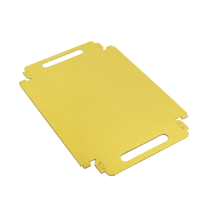 Papieren dienblad met handgrepen Rechthoekige vorm goud 16x23cm (1.000 stuks) Papieren dienblad met handgrepen Rechthoekige vorm goud 16x23cm (1.000 stuks)