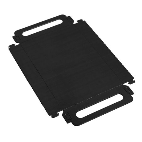 Papieren dienblad met handgrepen Rechthoekige vorm zwart 12x19 cm (100 stuks) 