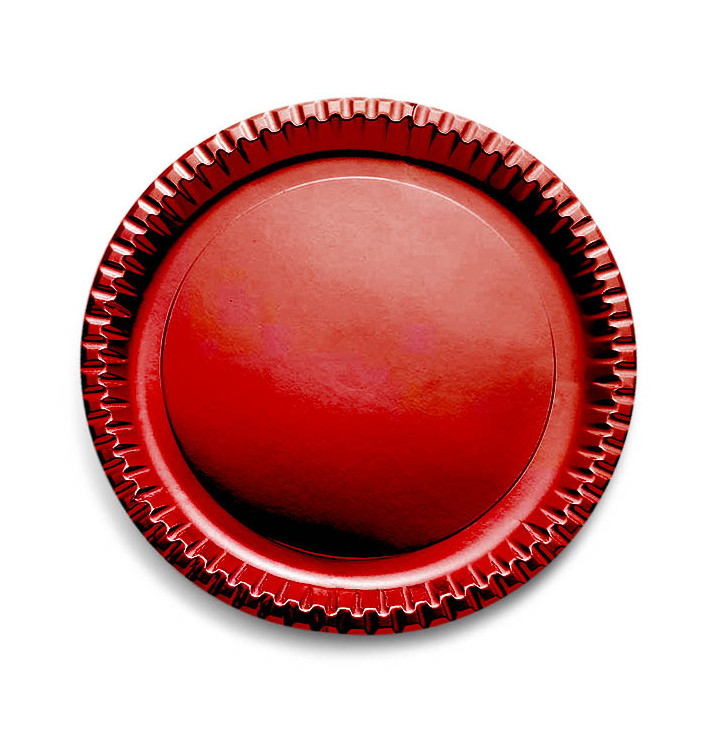 Papieren bord Rond vormig "Party" rood 29cm (6 stuks) Papieren bord Rond vormig "Party" rood 29cm (6 stuks)