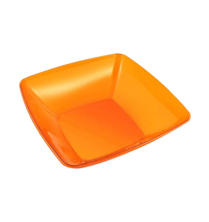 Plastic Kom PS Kristal Hard oranje 3500ml 28x28cm (1 stuk) Plastic Kom PS Kristal Hard oranje 3500ml 28x28cm (1 stuk)