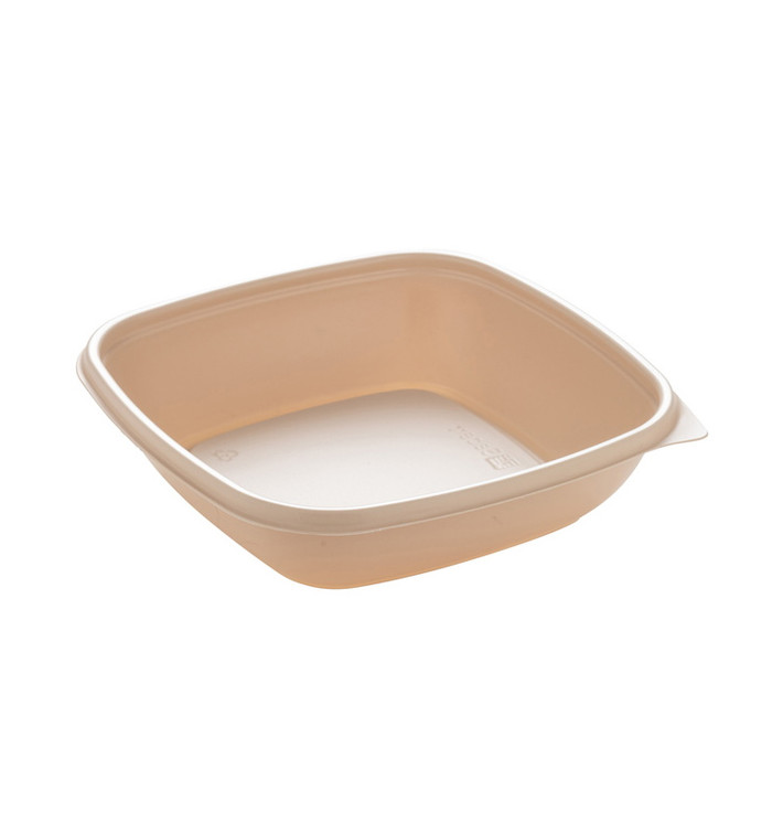 Plastic deli Container PP Crème 500ml 16,5x16,5x4cm (300 stuks) Plastic deli Container PP Crème 500ml 16,5x16,5x4cm (300 stuks)