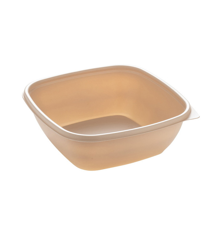 Plastic deli Container PP Crème 750ml 16,5x16,5x6cm (300 stuks) Plastic deli Container PP Crème 750ml 16,5x16,5x6cm (300 stuks)