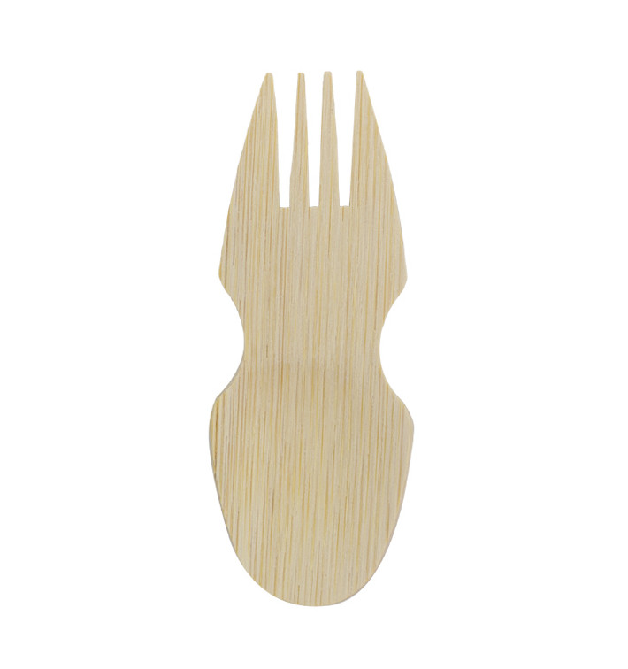 Bamboe Vork Spork 9cm (240 stuks) Bamboe Vork Spork 9cm (240 stuks)