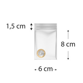 Plastic zak met rits drukknoopsluiting 6x8cm G-200 (100 stuks) 