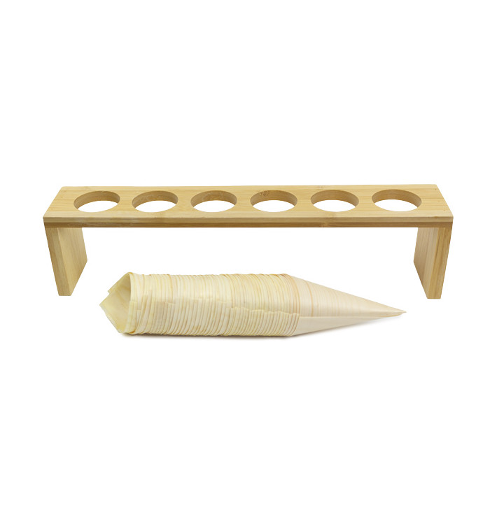 Bamboe Serverplateau 33,5x6x8cm (15 Stuks) Bamboe Serverplateau 33,5x6x8cm (15 Stuks)