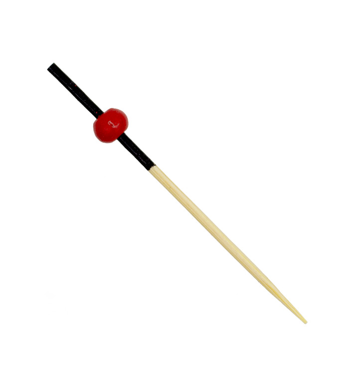 Prikkers Rood en Zwart 7cm Naturel Bamboe (1.200 stuks) Prikkers Rood en Zwart 7cm Naturel Bamboe (1.200 stuks)
