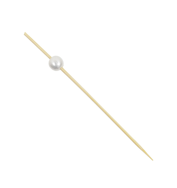 Bamboe vleespennen parel Design 9cm (1.200 stuks) Bamboe vleespennen parel Design 9cm (1.200 stuks)