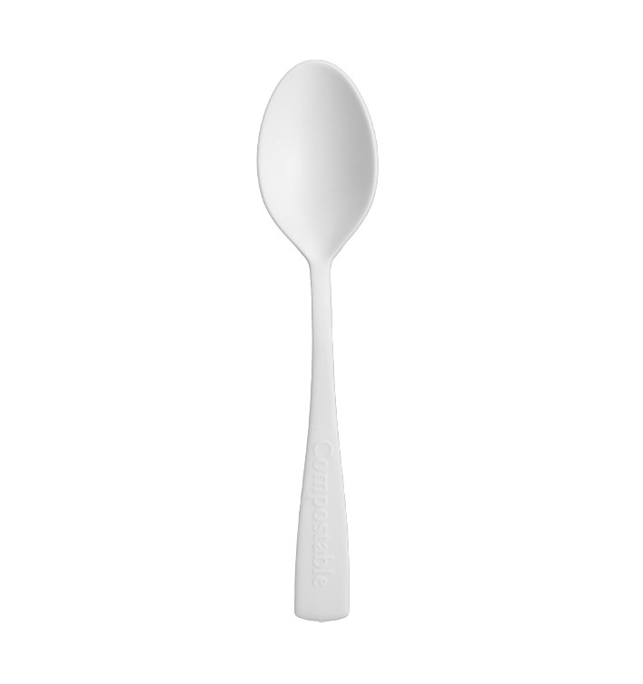 Herbruikbare lepel CPLA Wit 10cm (50 Stuks) Herbruikbare lepel CPLA Wit 10cm (50 Stuks)