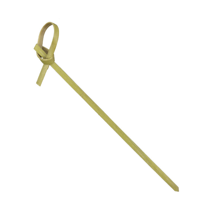 Bamboe vleespennen met knoop Design Naturel groen 10cm (100 stuks) Bamboe vleespennen met knoop Design Naturel groen 10cm (100 stuks)