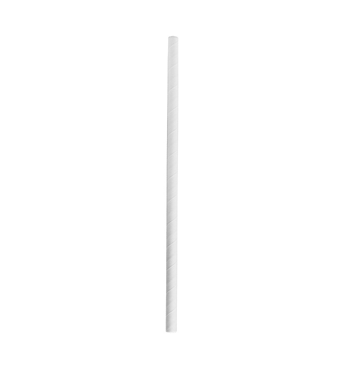 Papieren rechte rietjes wit "Smoothie" Ø0,8cm 24cm (3.000 stuks) Papieren rechte rietjes wit "Smoothie" Ø0,8cm 24cm (3.000 stuks)