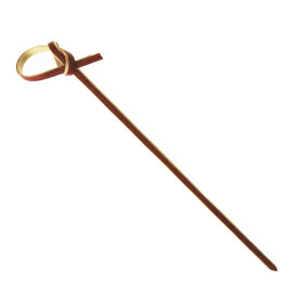 Bamboe vleespennen Strik Design rood 10cm (250 stuks)