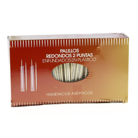 Houten tandenstoker 2 Tips Film verpakt 6,5cm (5 stuks)