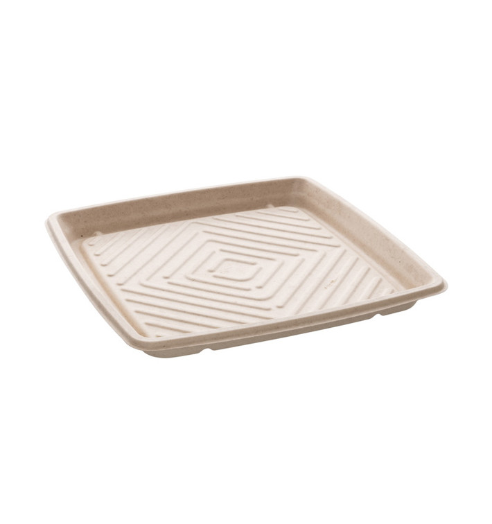 Dienblad Suikerriet Vierkant Naturel 31x31cm (25 stuks) Dienblad Suikerriet Vierkant Naturel 31x31cm (25 stuks)