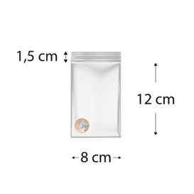 Plastic zak met rits drukknoopsluiting 8x12cm G-300 (1000 stuks)