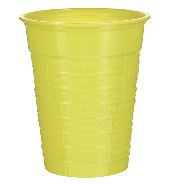 Plastic PS beker geel 200ml Ø7cm (1.500 stuks)