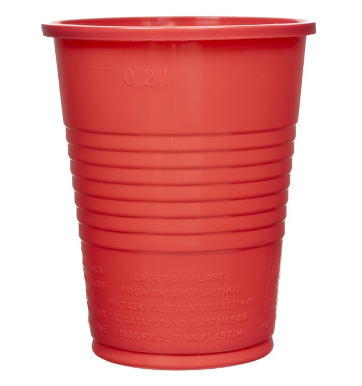 Plastic PS beker rood 200ml Ø7cm (50 stuks) Plastic PS beker rood 200ml Ø7cm (50 stuks)