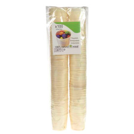 Houten Proeving beker 0,5 Oz/14ml 4,4x4,5cm (100 stuks)  Houten Proeving beker 0,5 Oz/14ml 4,4x4,5cm (100 stuks)