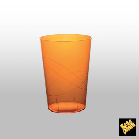 Plastic PS beker "Moon" oranje transparant 230ml (1000 stuks)