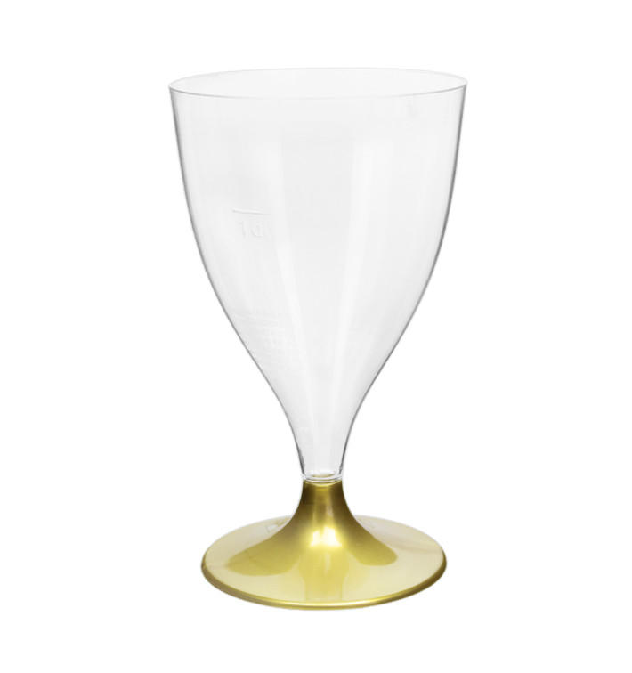 Plastic stamglas wijn goud 200ml 2P (20 stuks) Plastic stamglas wijn goud 200ml 2P (20 stuks)