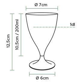 Plastic stamglas wijn goud 200ml 2P (400 stuks)