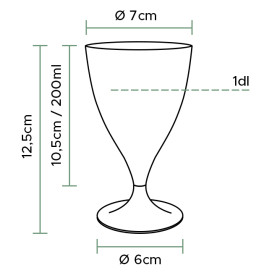 Plastic stamglas wijn goud 200ml 2P (400 stuks)