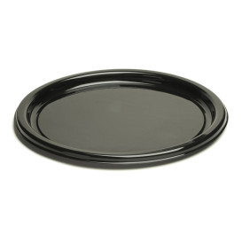 Plastic bord Rond vormig zwart 26 cm (250 stuks)