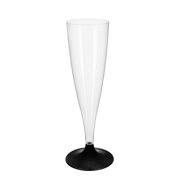 Herbruikbaar Champagneglazen/flutes 140ml PS zwarte voet (400 stuks) Herbruikbaar Champagneglazen/flutes 140ml PS zwarte voet (400 stuks)