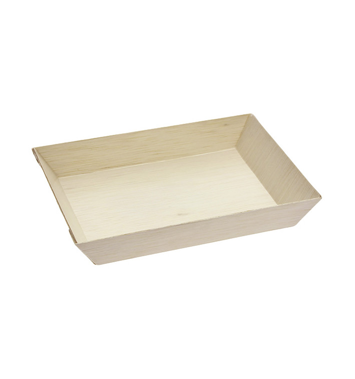 Houten dienblad 13x6,5x2cm 125ml (100 stuks)