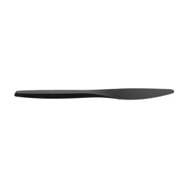 Plastic PS mes  "Luxe" zwart 17,5 cm (2000 stuks)
