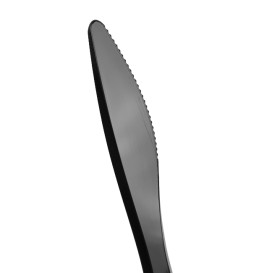 Plastic PS mes  "Luxe" zwart 17,5 cm (2000 stuks)
