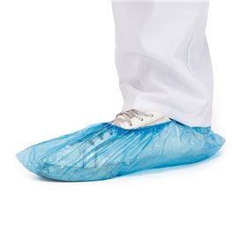 Wegwerp plastic schoen omhulsel PE G80 blauw (1.000 stuks)