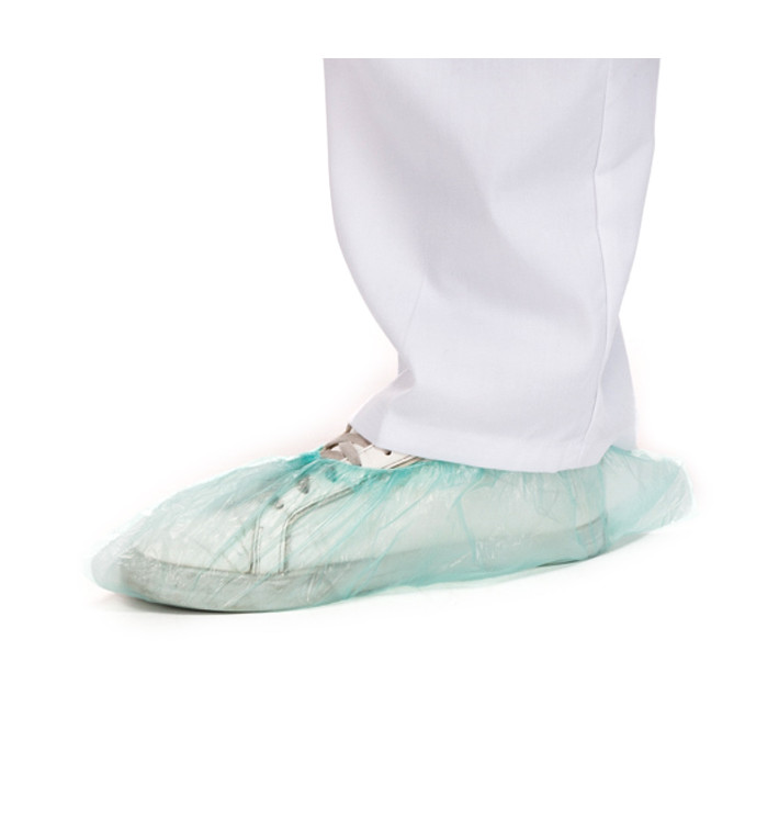 Wegwerp plastic schoen omhulsel PE G80 groen (100 stuks) Wegwerp plastic schoen omhulsel PE G80 groen (100 stuks)