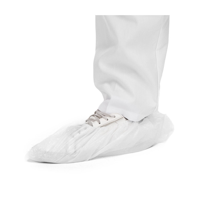 Wegwerp plastic schoen omhulsel PE G80 wit (100 stuks) Wegwerp plastic schoen omhulsel PE G80 wit (100 stuks)