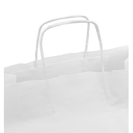 Papieren zak met handvat wit 35+15x30cm (250 Stuks)