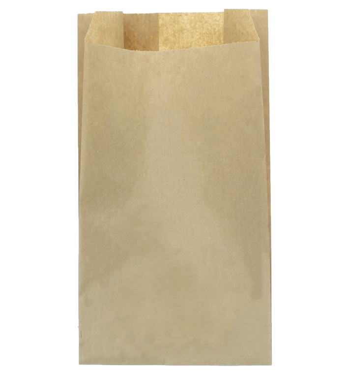 Papieren voedsel zak kraft 14+7x24cm (200 stuks) Papieren voedsel zak kraft 14+7x24cm (200 stuks)