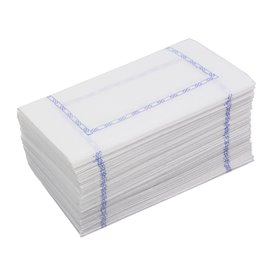 Papieren servet "Zigzag" Decoratief border wit 14x14cm (250 stuks)