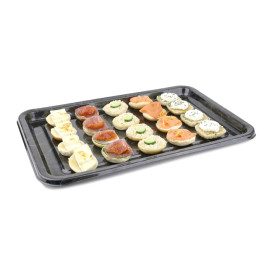 Plastic schotel Rechthoekige vorm marmer 55x37 cm (50 stuks)